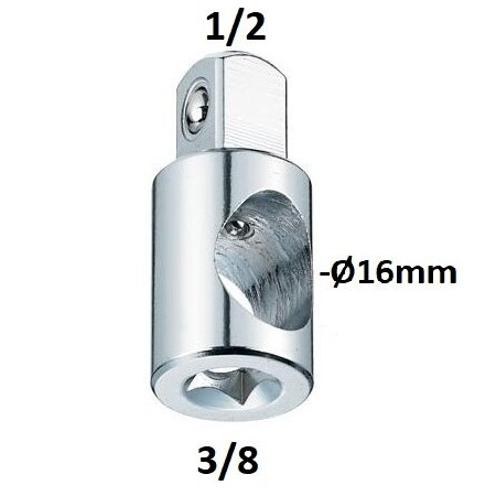 Adapteris 3 krypčių 3/8" - 1/2"