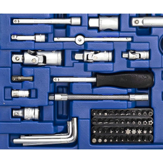 1/4" + 3/8" + 1/2" Galvučių ir raktų rinkinys 218vnt.