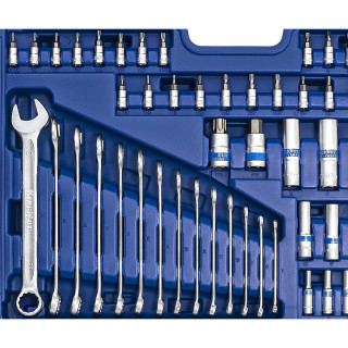 1/4" + 3/8" + 1/2" Galvučių ir raktų rinkinys 218vnt.