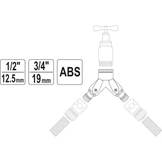 Paskirstytojas dvišakis laistymo žarnai 1/2"-3/4"