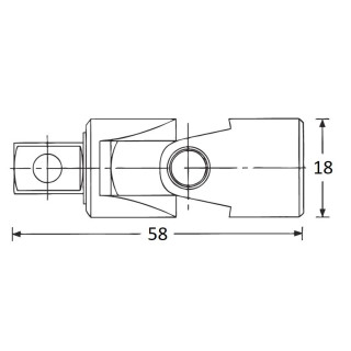 Universalus šarnyras 3/8" 58mm