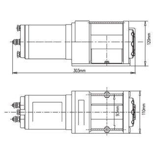 Elektrinė gervė 12V 2500LBS/1134KG (metalinis lynas)