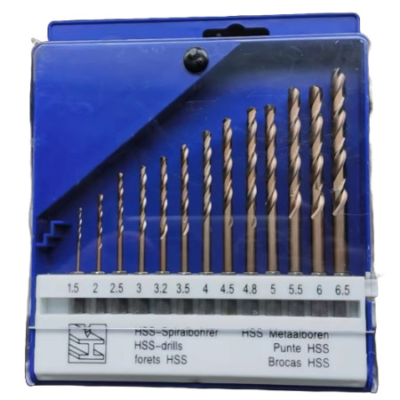 Grąžtų rinkinys HSS 1/4" 13vnt. (cobalt) 1.5-6.5mm