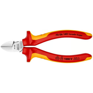 Šoninio kirpimo replės elektrikui 140mm (1000V) KNIPEX