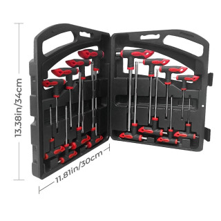 T-tipo šešiakampių raktų rinkinys TORX ir HEX (apvalia galvute) 16vnt.