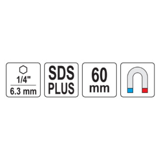 Adapteris griebtuvui SDS+ - 1/4" (HEX)